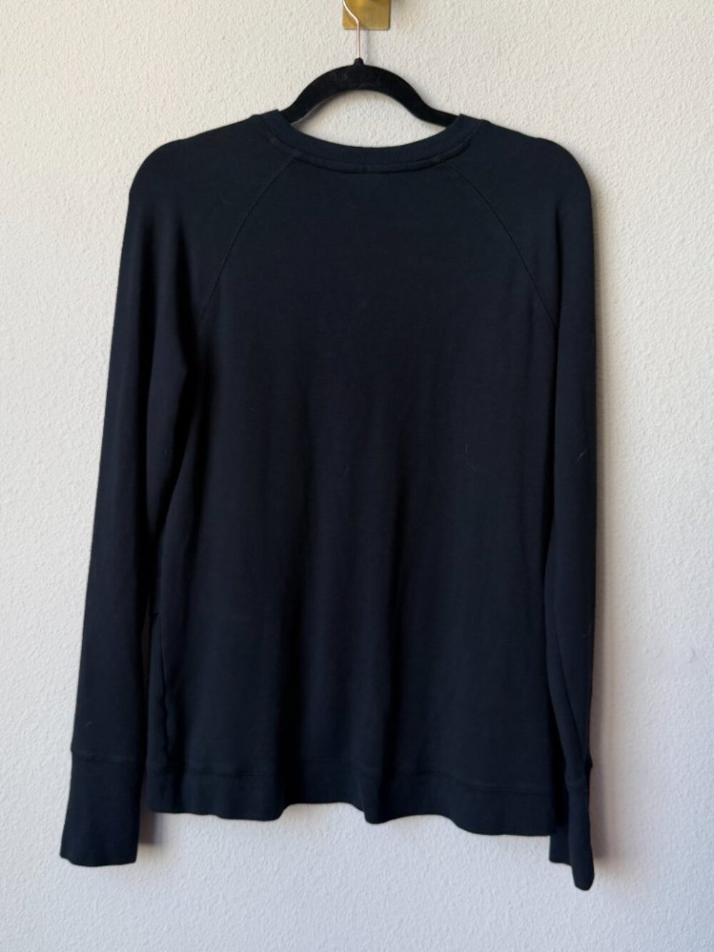 Athleta Criss Cross Black Modal Crew Neck Sweatshirt Size M - Picture 3 of 6